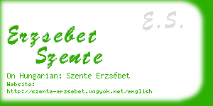 erzsebet szente business card